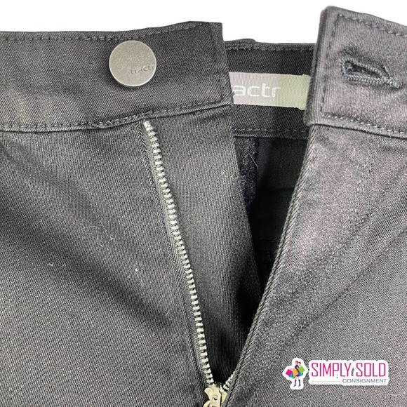 Tractr Women's Jegging Pants Black Jeans Denim Stretch Mid-Rise Flat Front 6/28 - Picture 3 of 9